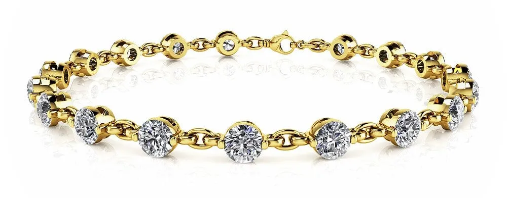 14K Lobster Clasp Single Prong Bracelet