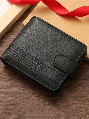 1pc Gift Men'S Business Men'S Retro Short Wallet Solid Loose Leaf Coin Bag Small Wallet Large Capacity File Bag Card Wallet