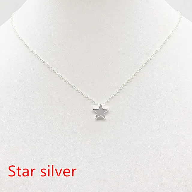 2017 New Women chocker gold Silver Chain star heart choker Necklace Jewelry collana Kolye Bijoux Collares Mujer Collier Femme