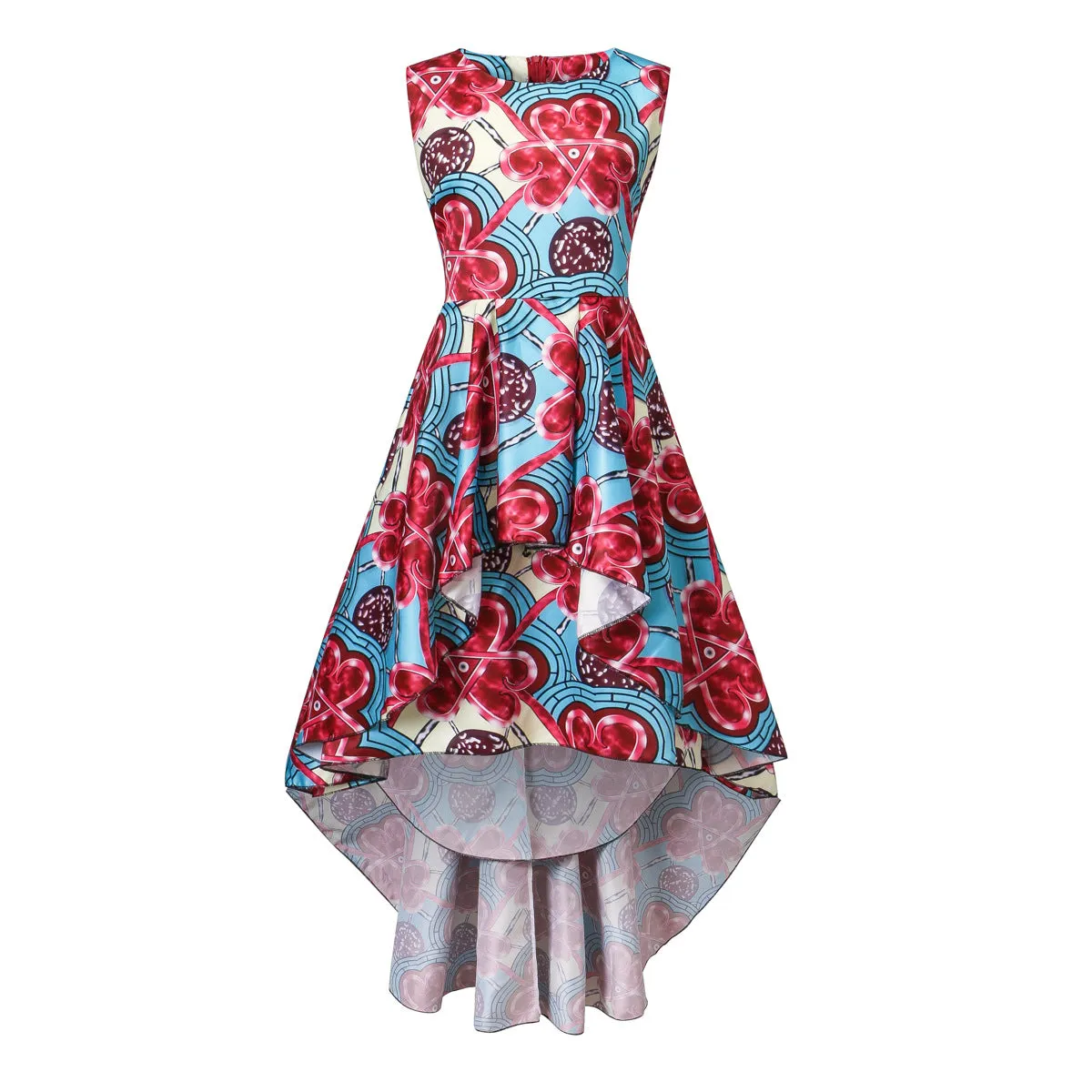 African Dresses Polyester Traditional African Clothing Time-limited Real 2019 Large Swing Waist Sleeveless Dress Women Printing