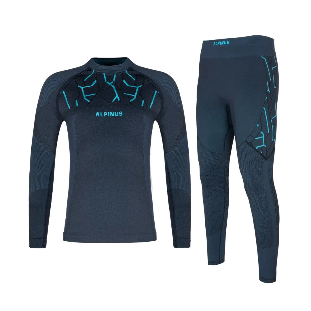 Alpinus Tactical Gausdal Set Graphite-Blue Thermoactive Underwear For Boys Si8922 - Si8924 136-152