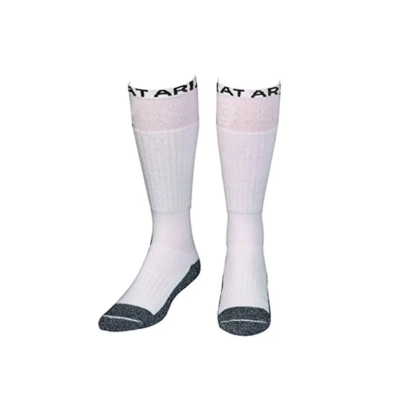 Ariat M&F Men's Over The Calf White & Black Socks