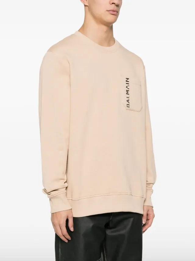 Balmain laminate cotton sweatshirt with logo