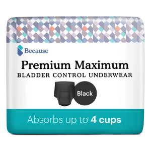 Because Premium Maximum Plus Underwear for Women - Black