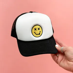 Black / White Trucker - X Eye Smiley