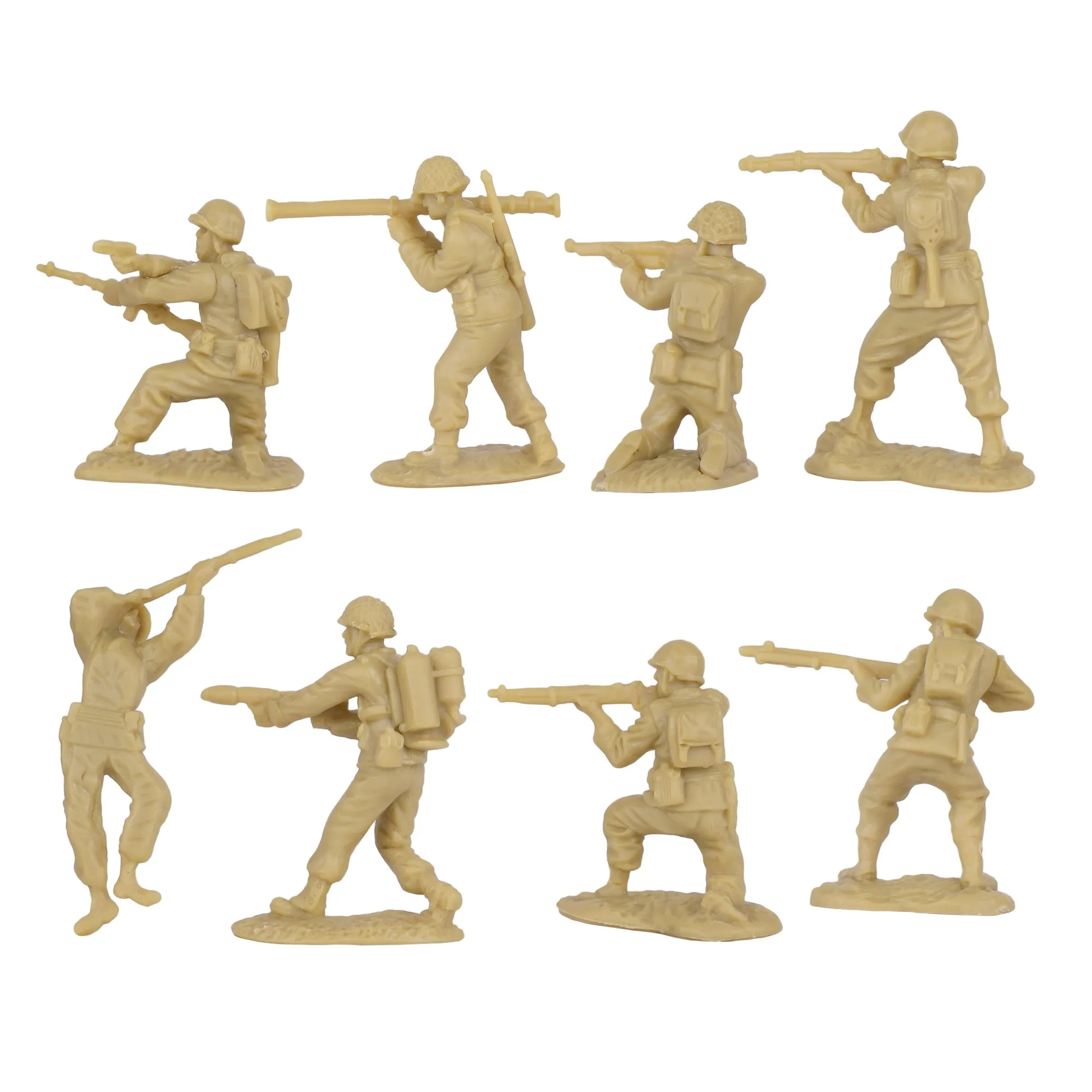 BMC CTS WW2 US Infantry Plastic Army Men - 33pc Tan 1:32 Soldier Figures