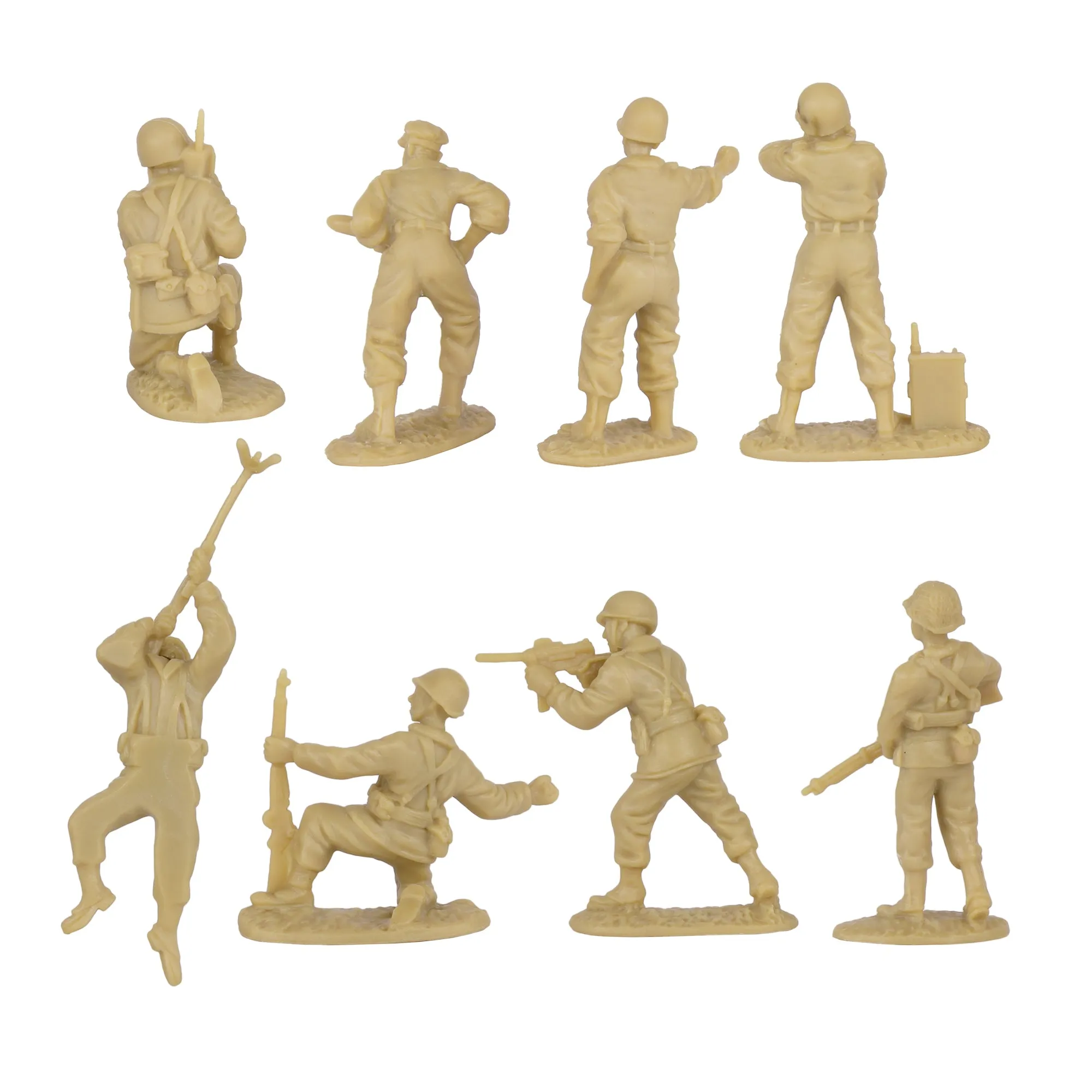 BMC CTS WW2 US Infantry Plastic Army Men - 33pc Tan 1:32 Soldier Figures