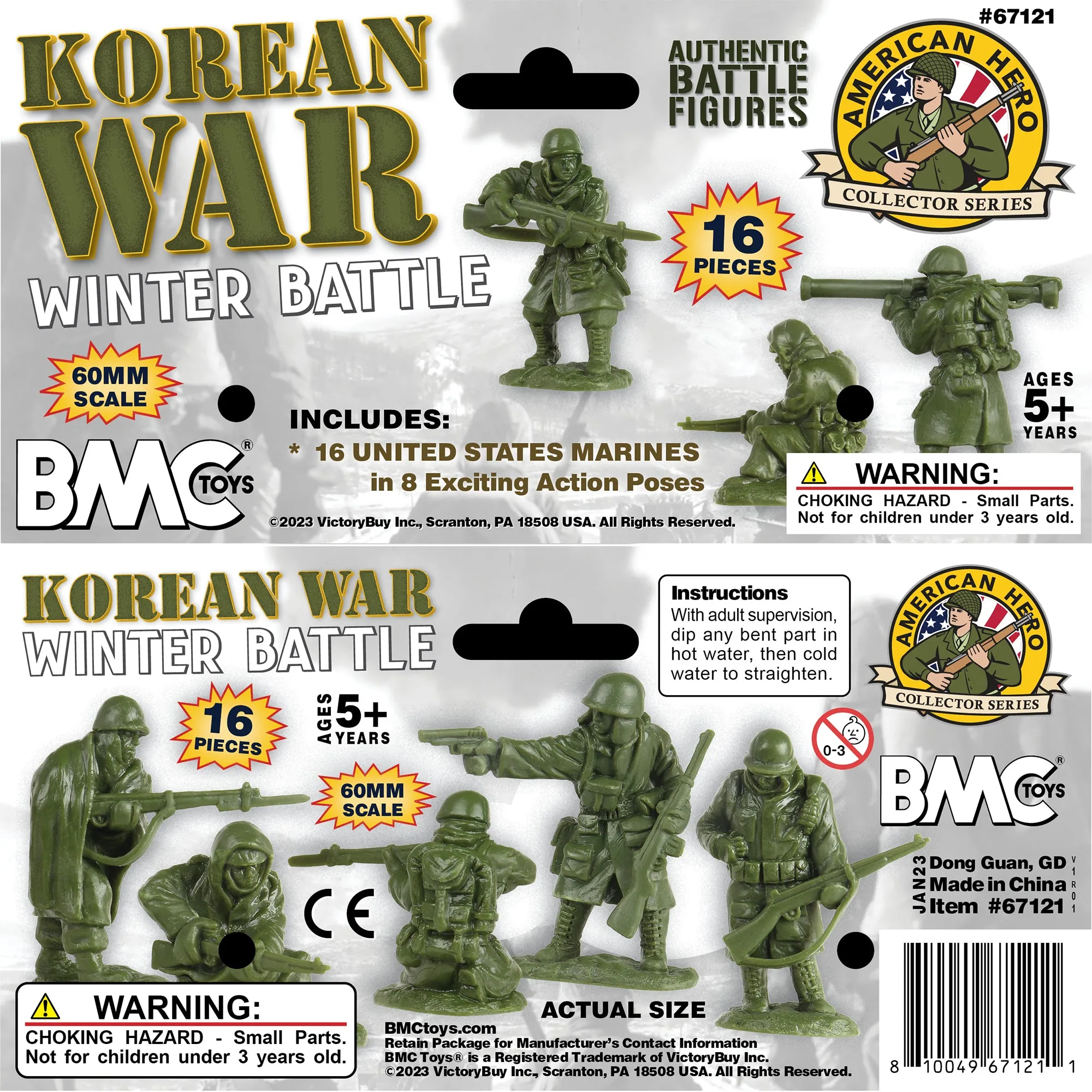 BMC Korean War Winter Battle - 16pc OD Green United States Soldier Figures