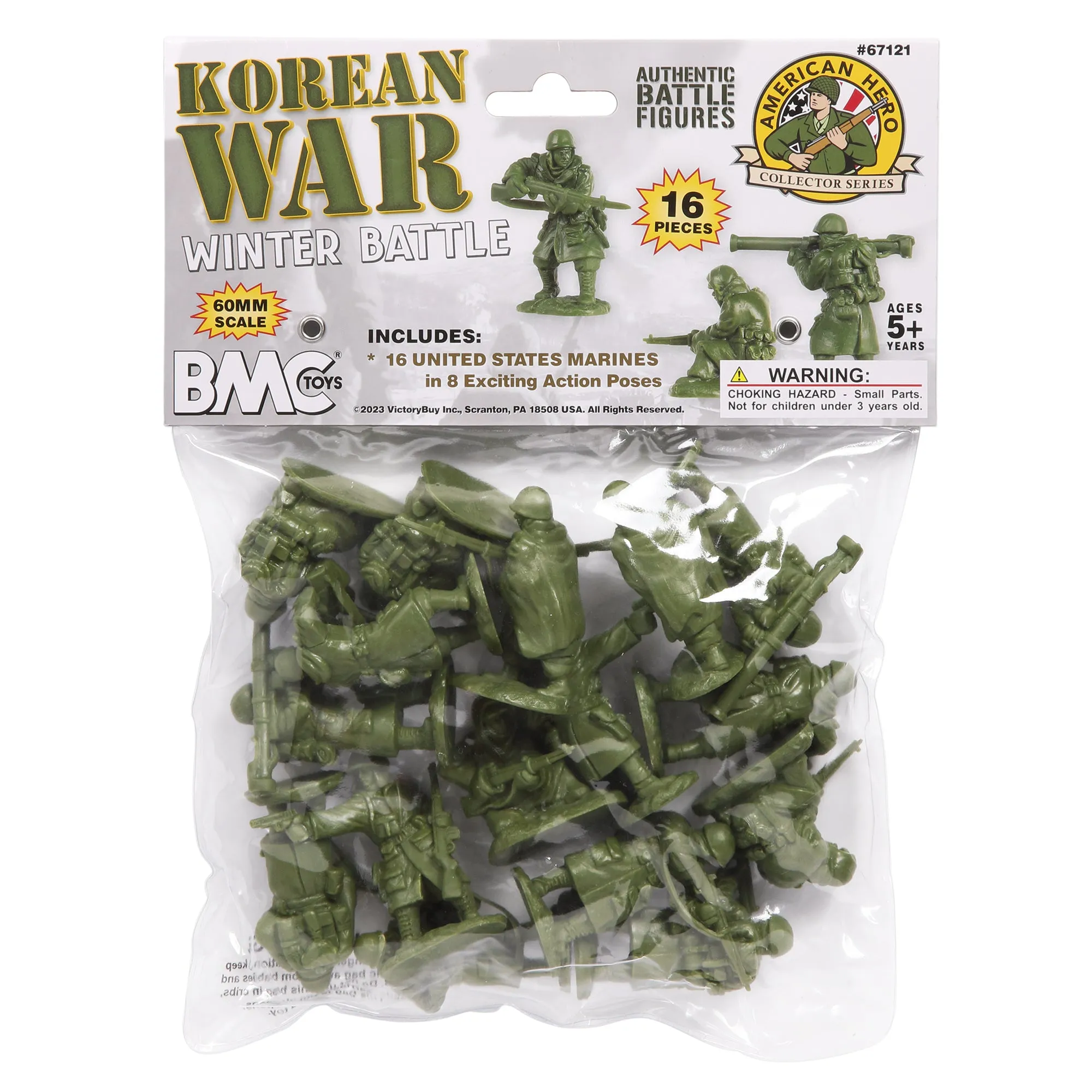 BMC Korean War Winter Battle - 16pc OD Green United States Soldier Figures