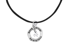 Bone Cancer Awareness Leather Cord Necklaces