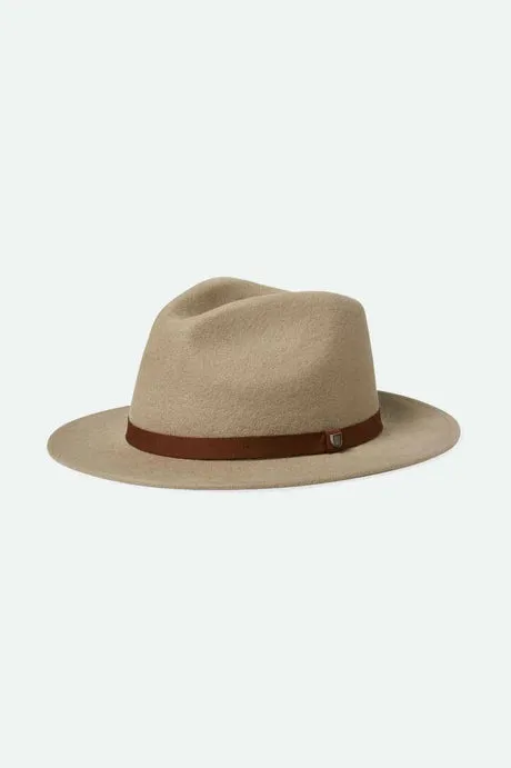 Brixton Messer Packable Fedora - Timberwolf/Light Brown