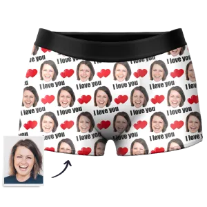 Couple Men's Custom Love Boxer Shorts