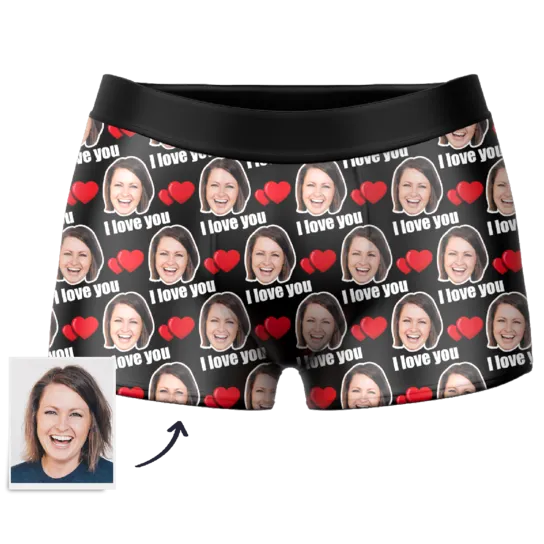 Couple Men's Custom Love Boxer Shorts