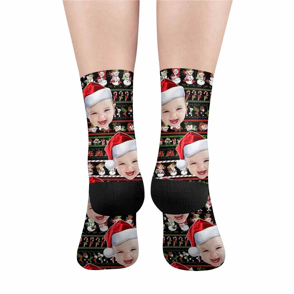 Custom Face Christmas Snowman Candy Socks