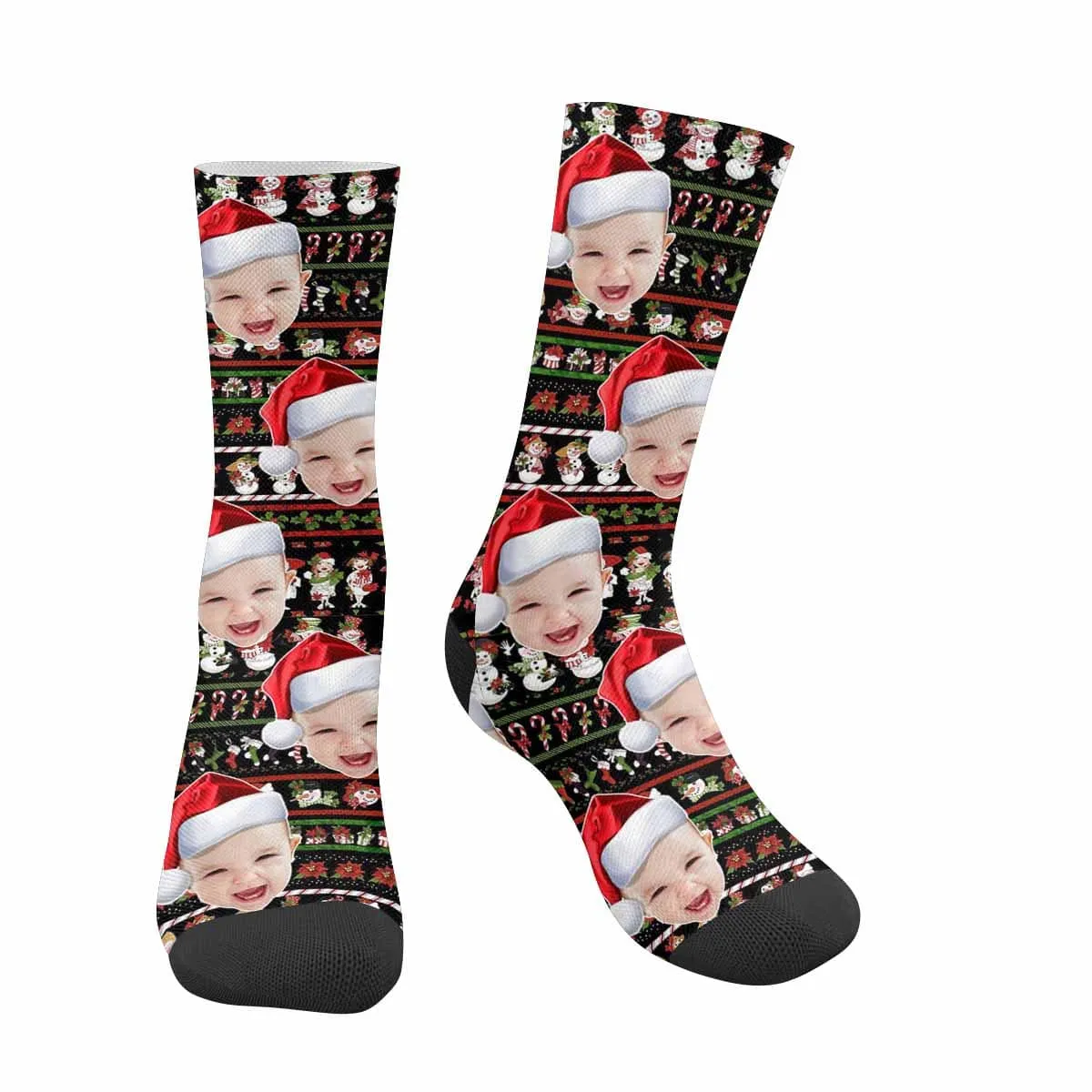 Custom Face Christmas Snowman Candy Socks