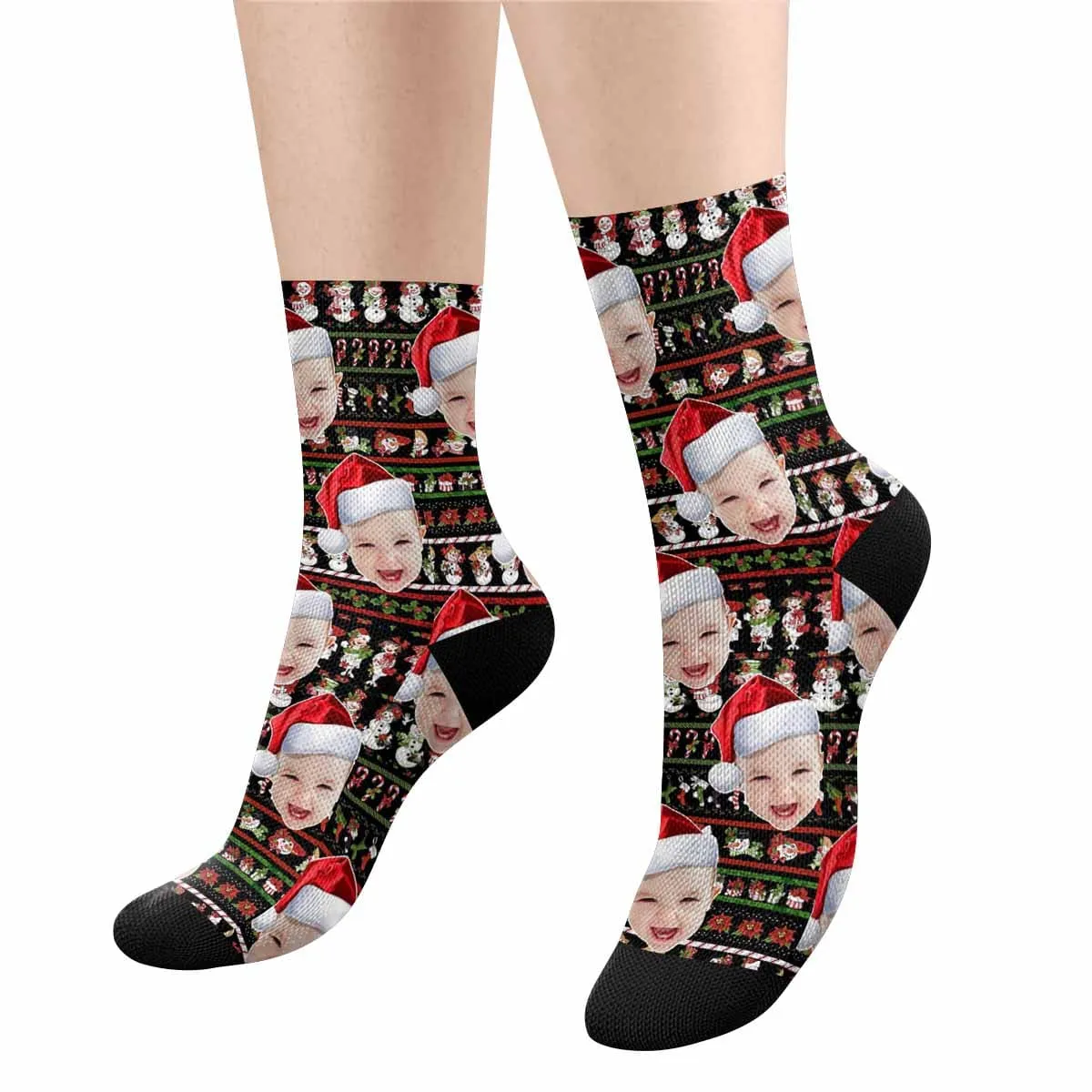 Custom Face Christmas Snowman Candy Socks