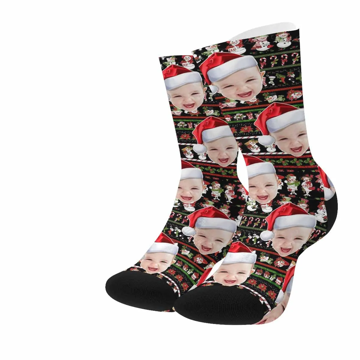 Custom Face Christmas Snowman Candy Socks