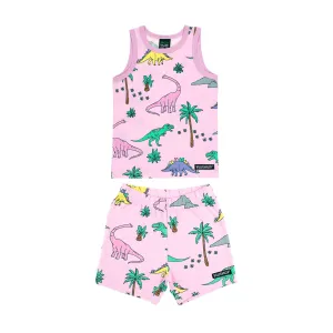 Dino Tank Top & Shorts Set - Light Bloom - 1 Left Size 10-12 years