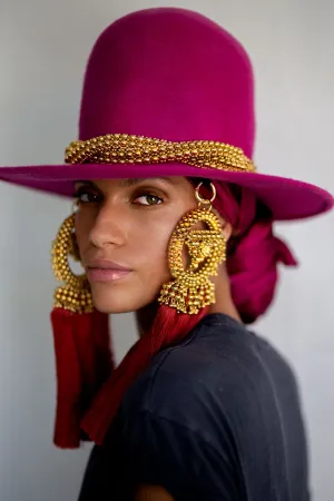 Erykah Domed Hat in Pink Wool Felt