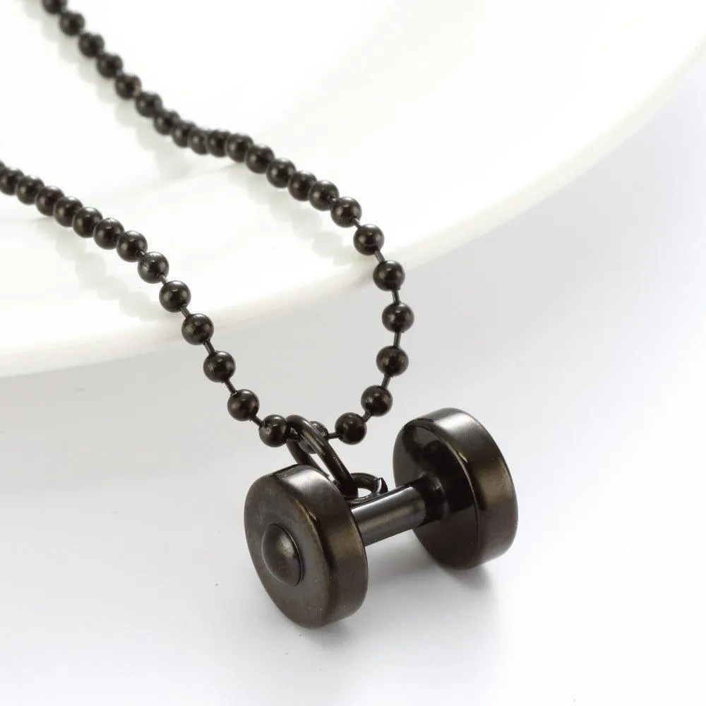 Fashionable Single Piece Dumbbell Pendant Necklace