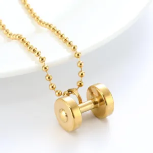 Fashionable Single Piece Dumbbell Pendant Necklace