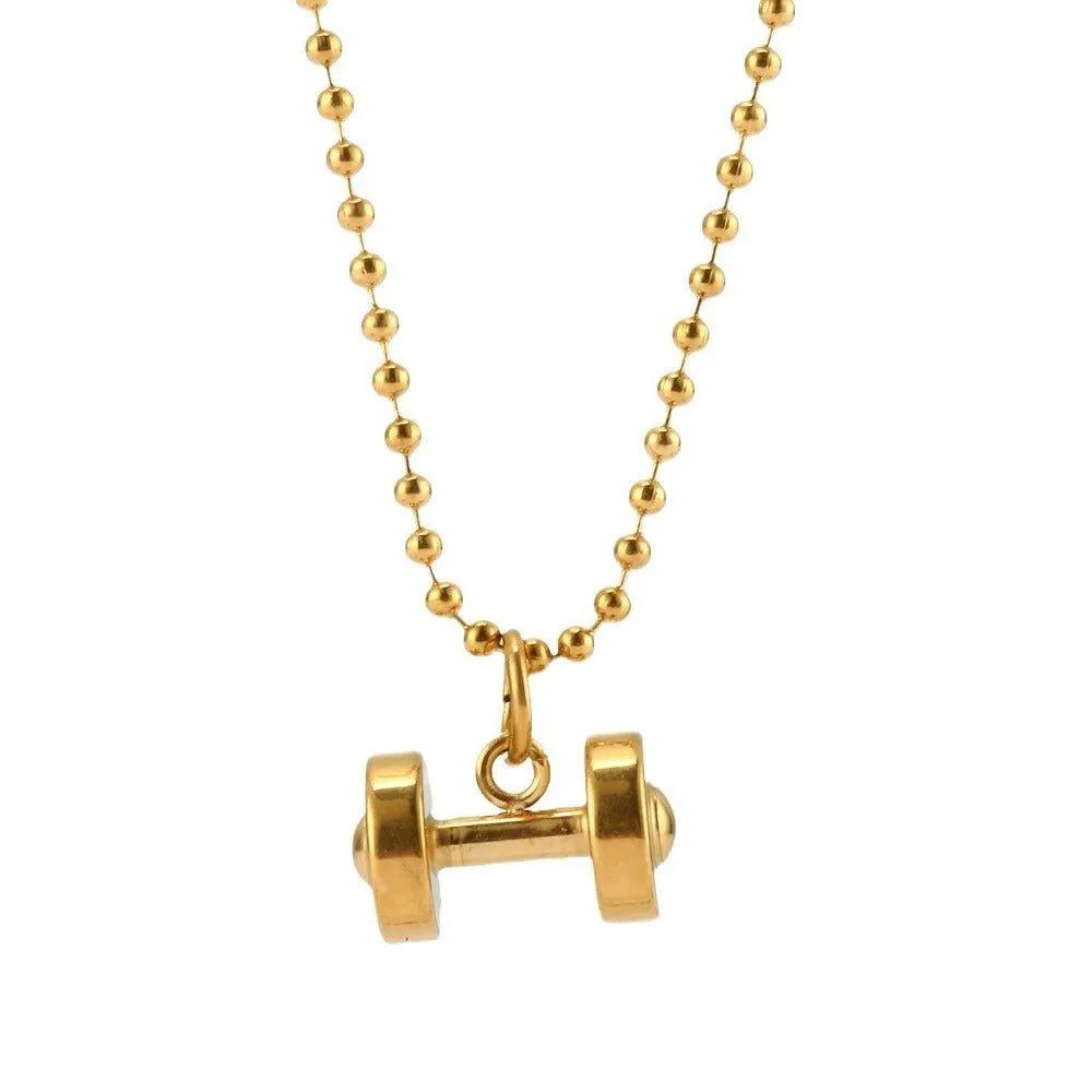 Fashionable Single Piece Dumbbell Pendant Necklace