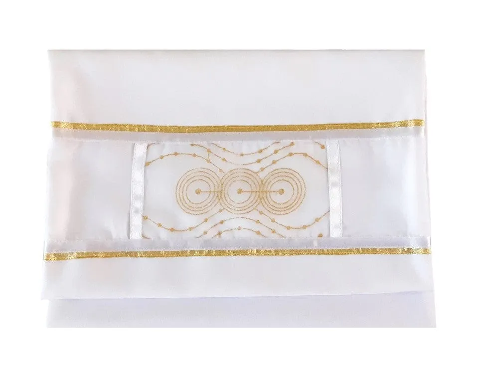 Gold Circles Tallit for women, girl's Tallit, Bat Mitzvah Tallit