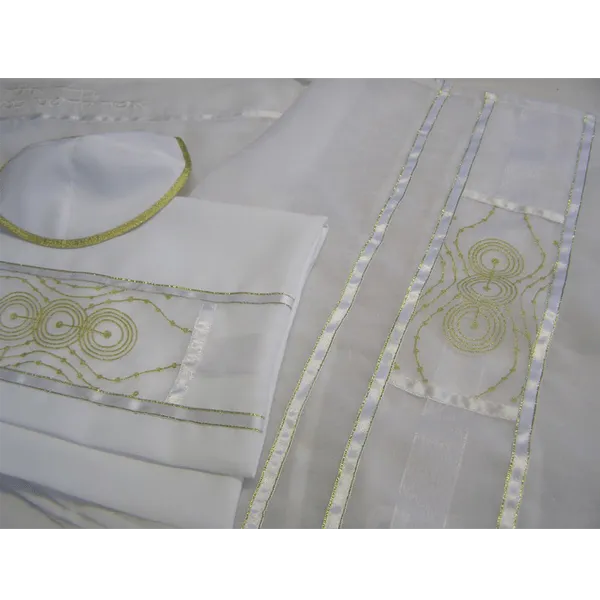 Gold Circles Tallit for women, girl's Tallit, Bat Mitzvah Tallit