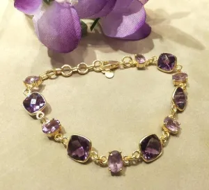 Golden Amethyst Gemstone Bracelet