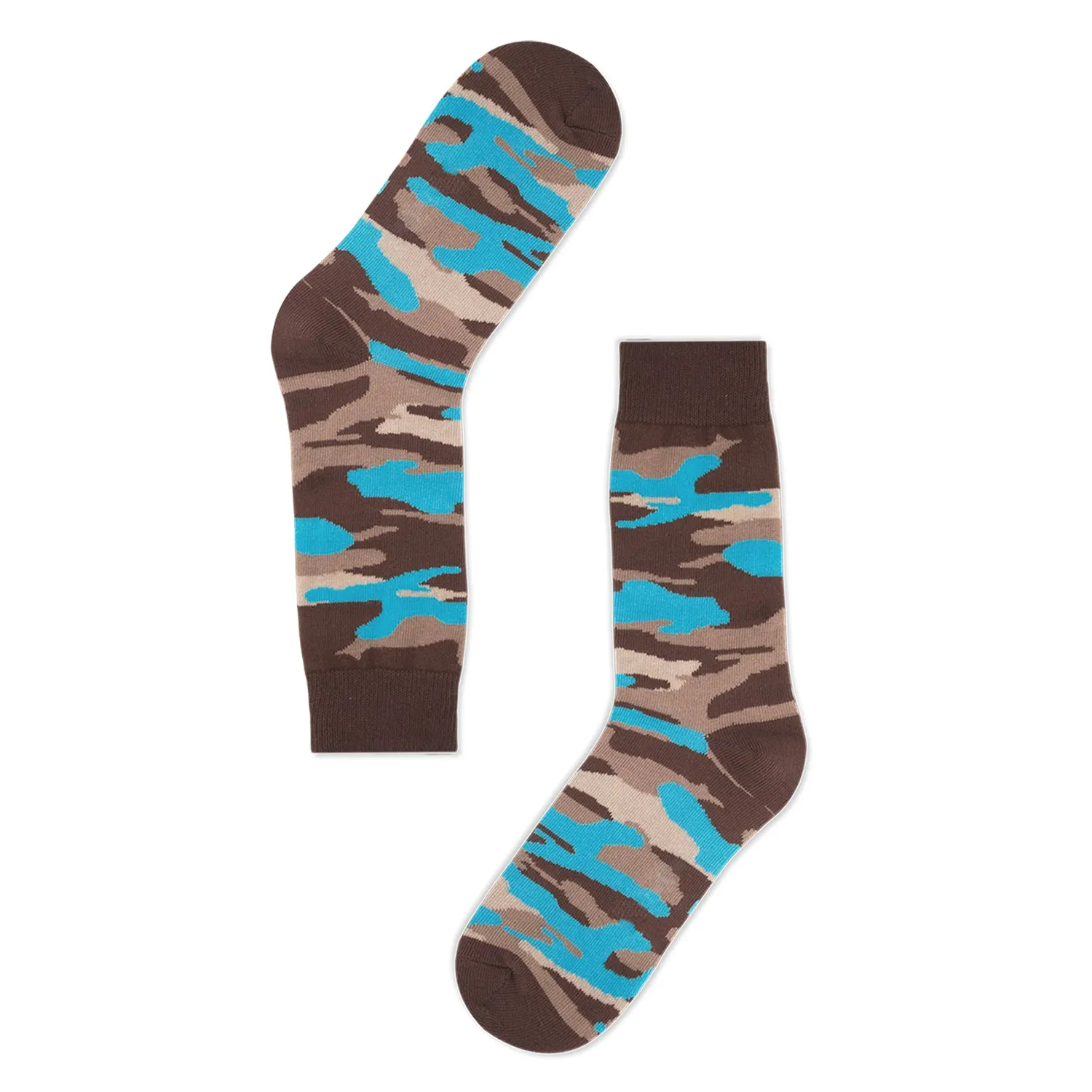 Golden Rabbit Unisex Crew Socks - Camo Water - Large