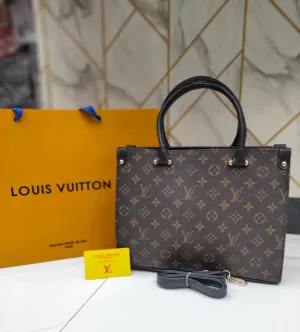 High Quality Louis Vuitton Women's Bag with Long Strap (Black Handle)