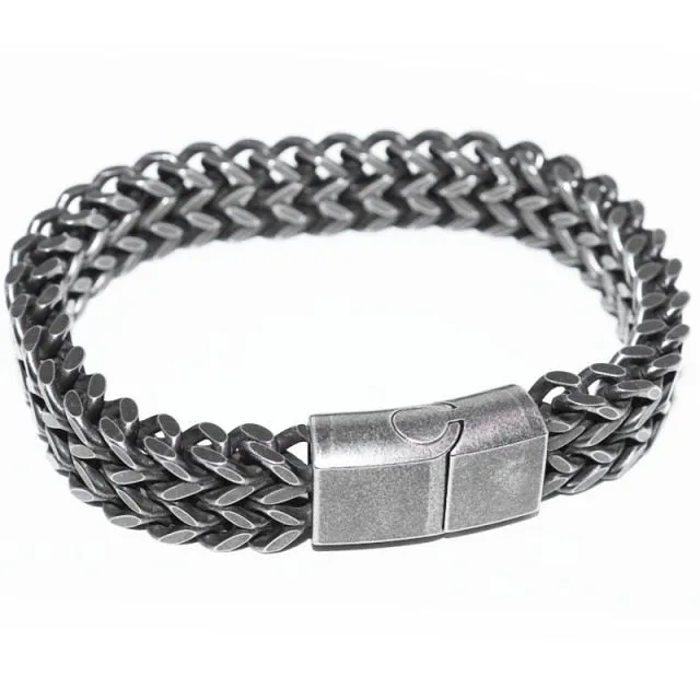 High Quality Stainless Steel Braided Bracelet Bangle Men Hip Hop Party Rock Jewelry