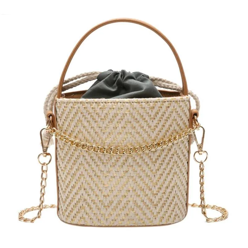 Japan Style Weaved Straw Tote Shoulder Bag