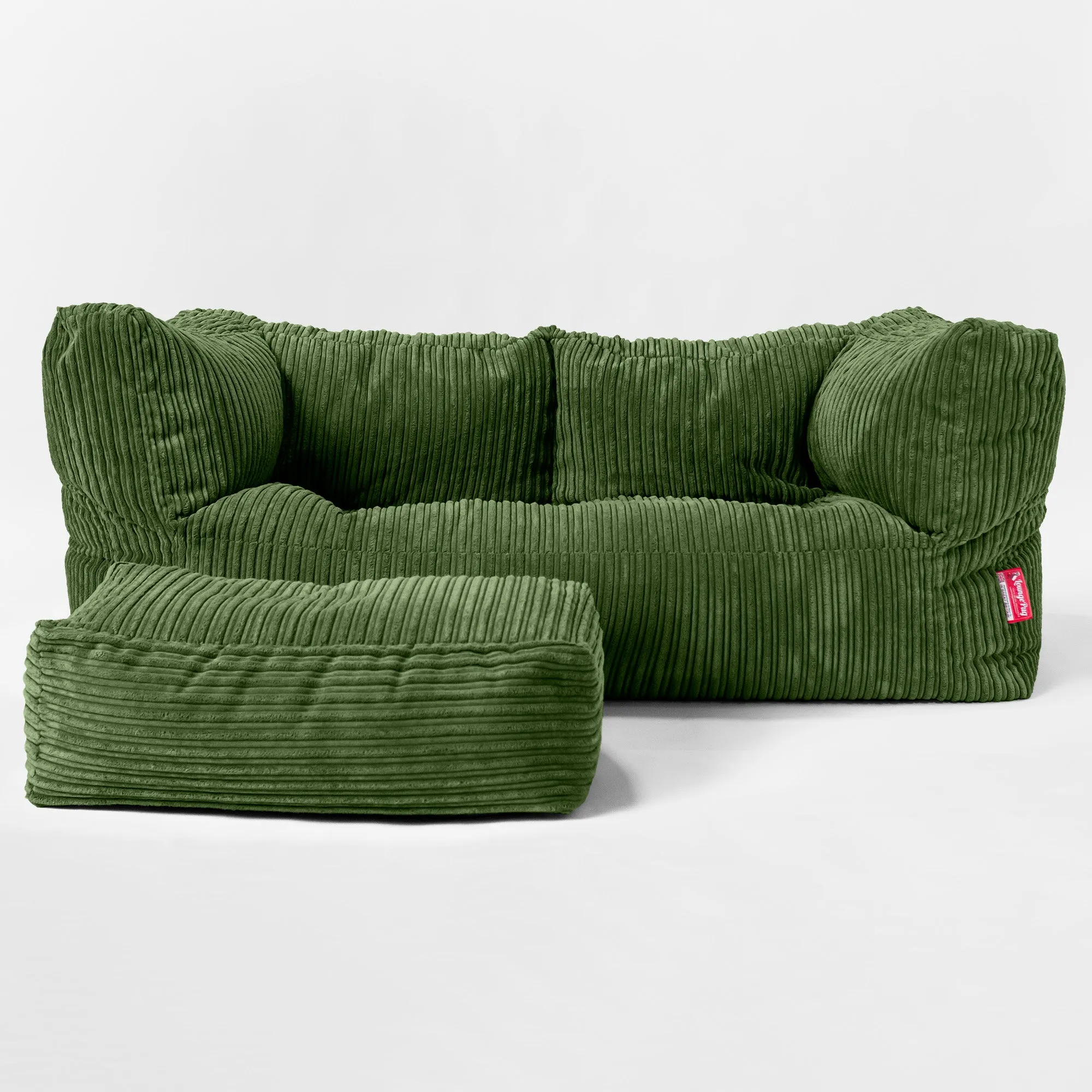 Kids Giant Albert Sofa 2 Seater 3-14 yr - Cord Forest Green