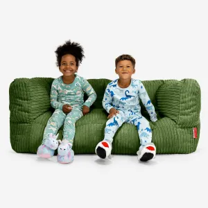 Kids Giant Albert Sofa 2 Seater 3-14 yr - Cord Forest Green