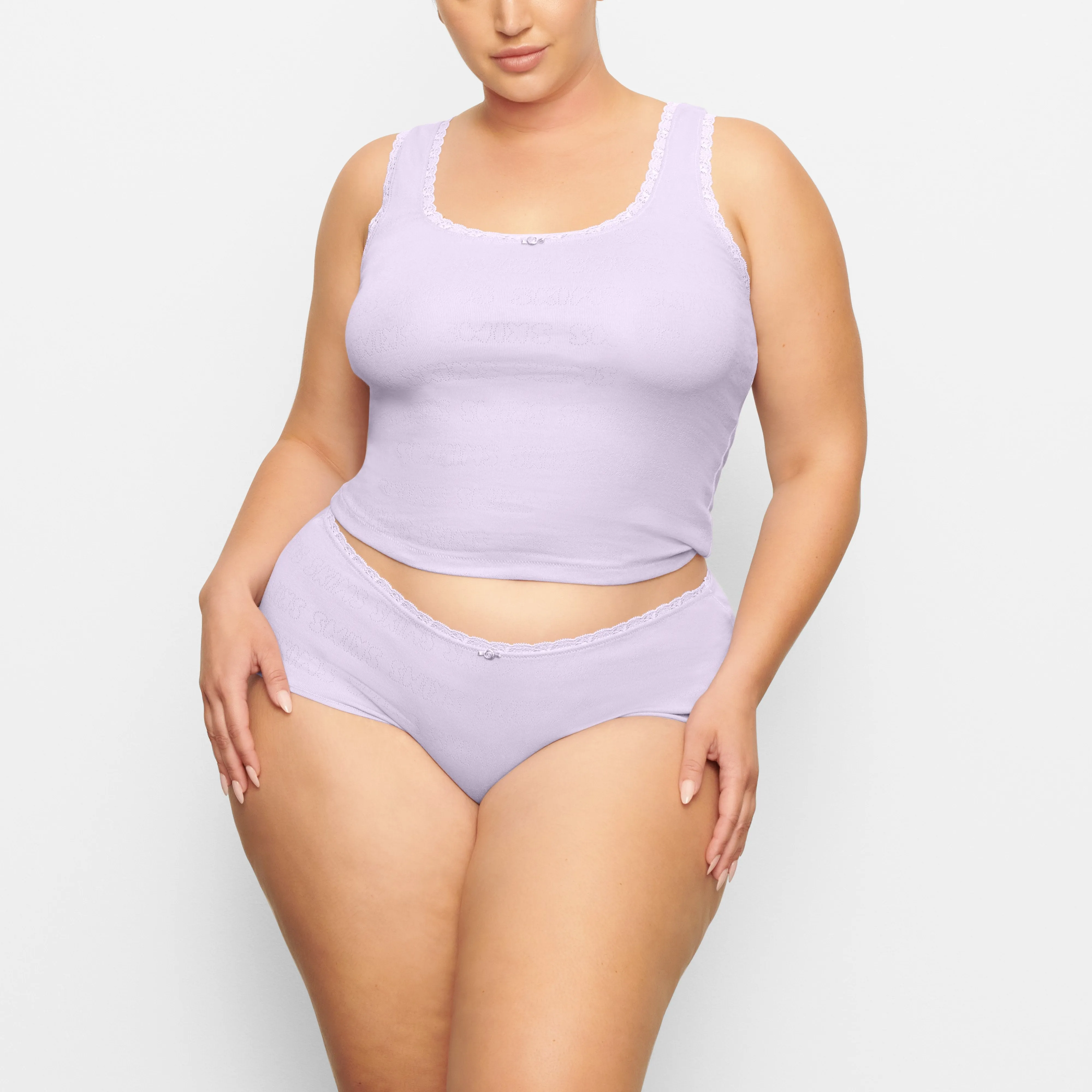 LACE POINTELLE BOY SHORT | LAVENDER