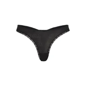 LACE POINTELLE THONG | ONYX