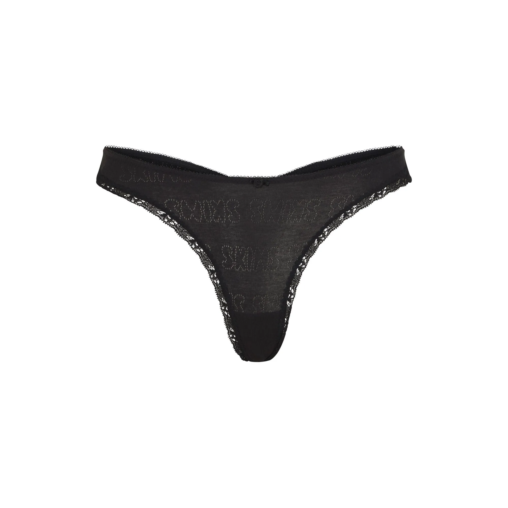 LACE POINTELLE THONG | ONYX