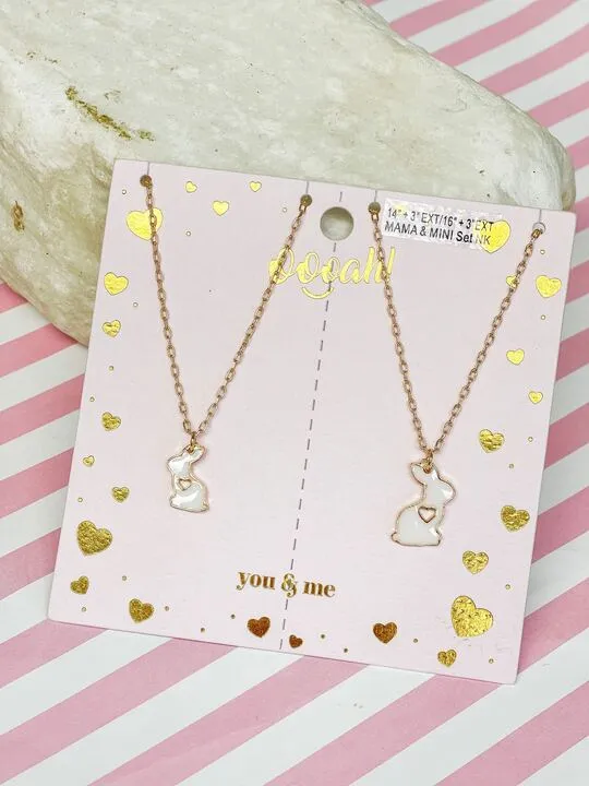 Love Bunny Enamel Necklace Set