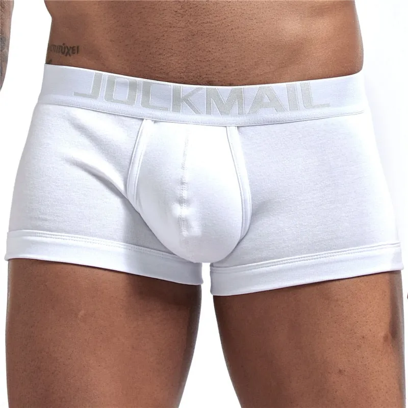 men's boxers cotton sexy men underwear White