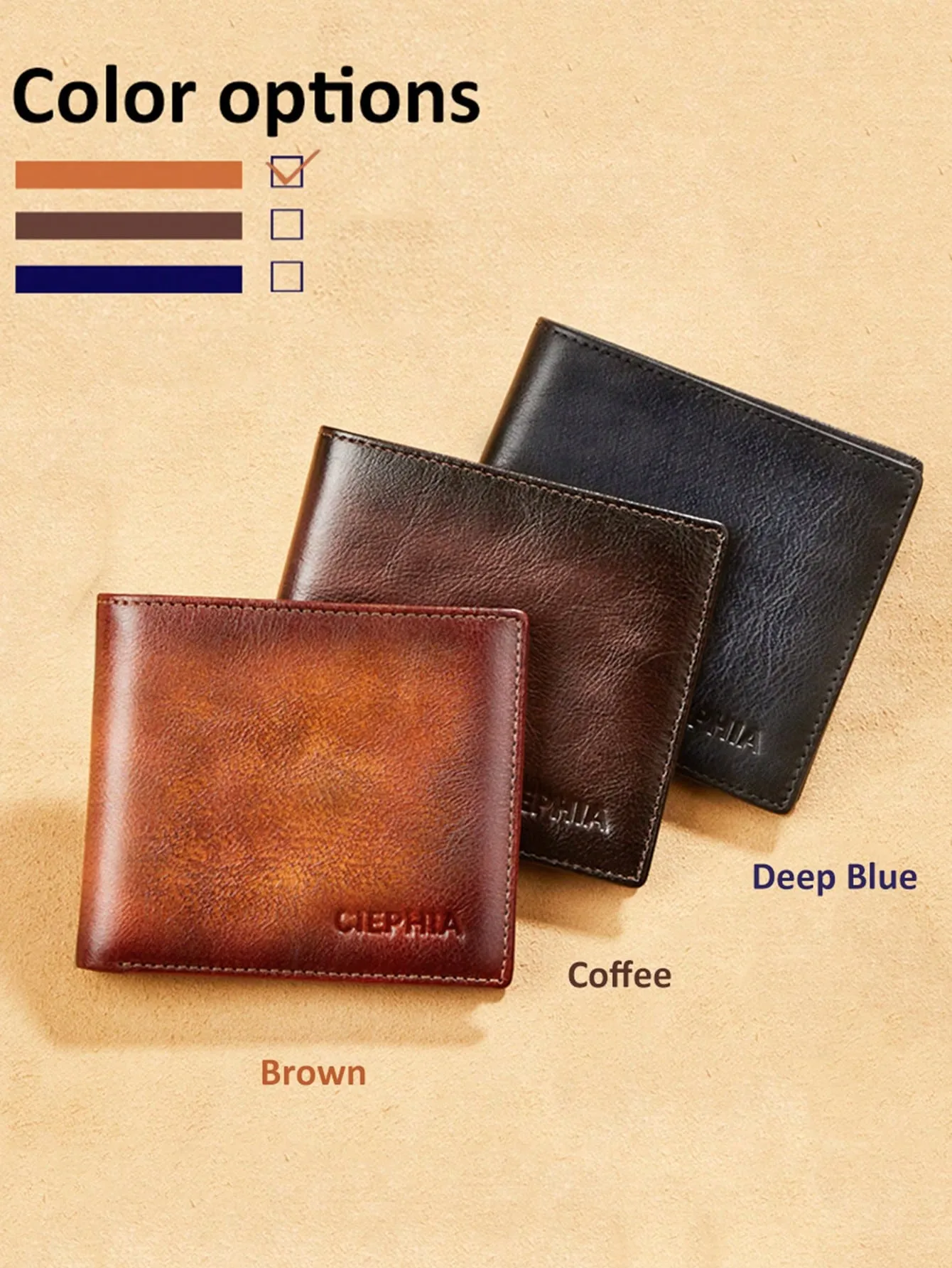 Men's Genuine Leather RFID Blocking Wallet Vintage Bifold Short Multifunction ID Credit Card Holder With 2 ID Wallets Gifts For Him