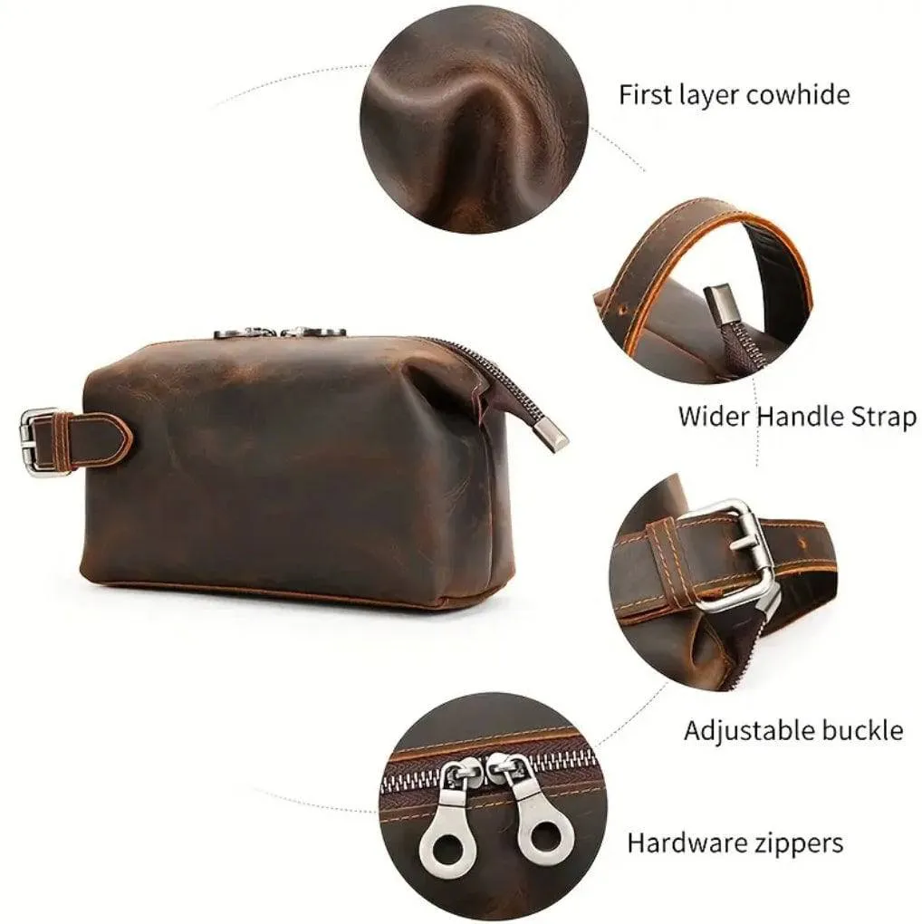 Men's Leather Multi-Function Storage Bag