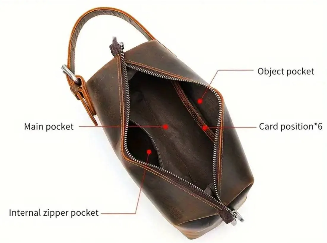 Men's Leather Multi-Function Storage Bag