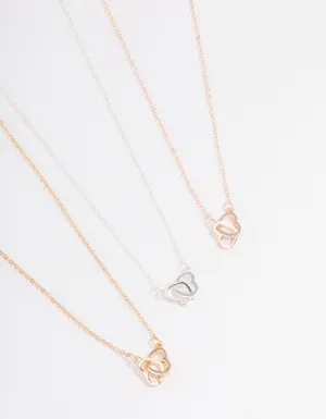 Mixed Metal Heart to Heart Necklace Pack