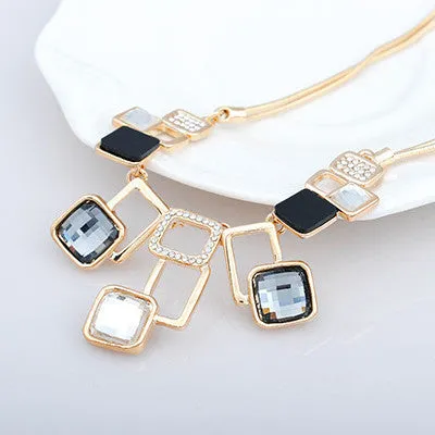 New high end fashion crystal necklace jewelry Classic Vintage geometric Pendant Necklaces for woman