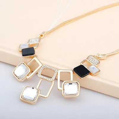 New high end fashion crystal necklace jewelry Classic Vintage geometric Pendant Necklaces for woman