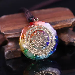 Orgonite Pendant Sri Yantra Necklace Sacred Geometry Chakra Energy Necklace Meditation Jewelry