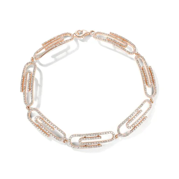 Paper Clip Diamond Bracelet