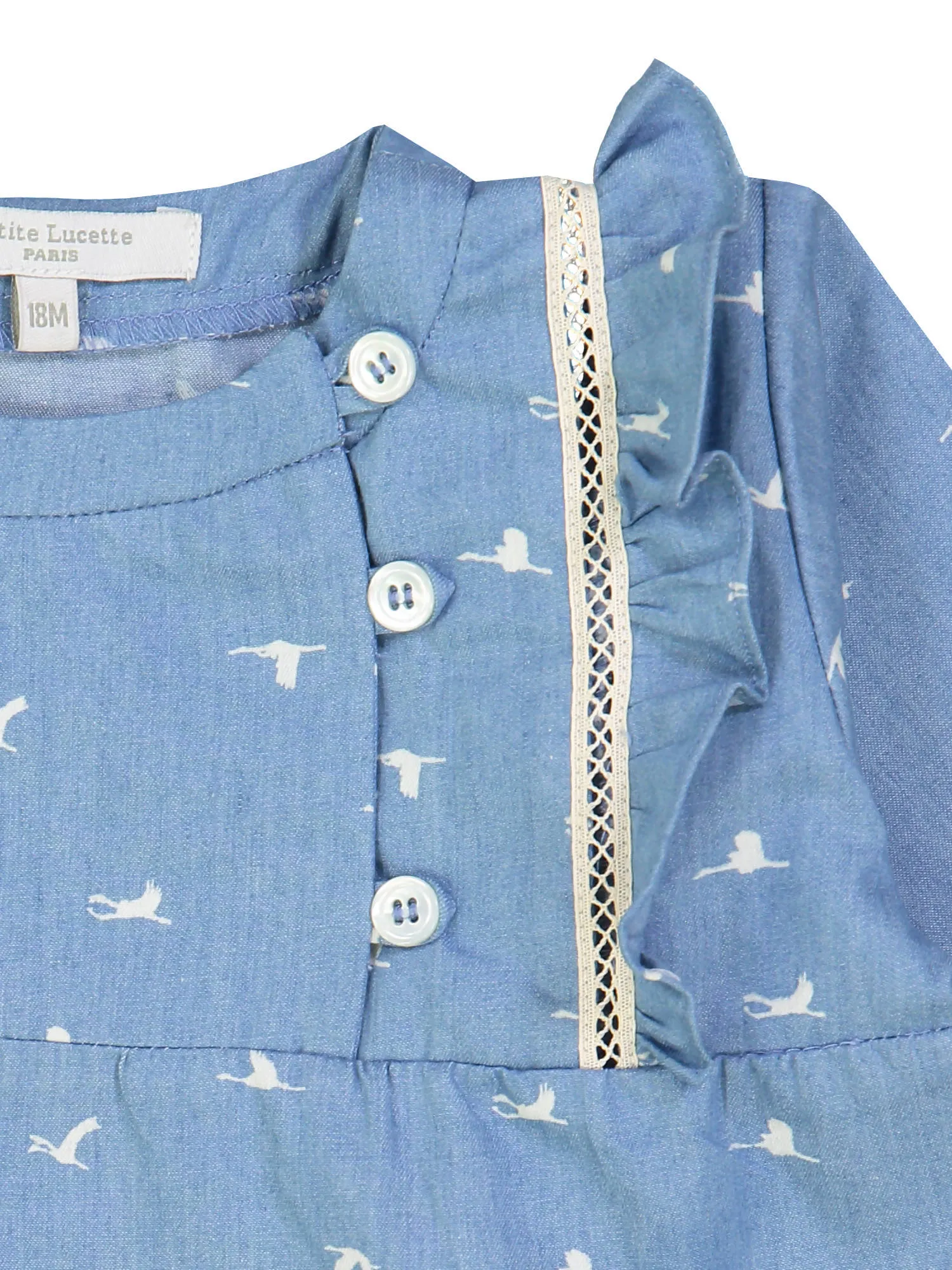 Petite Lucette Nicole Blouse, Birds Denim