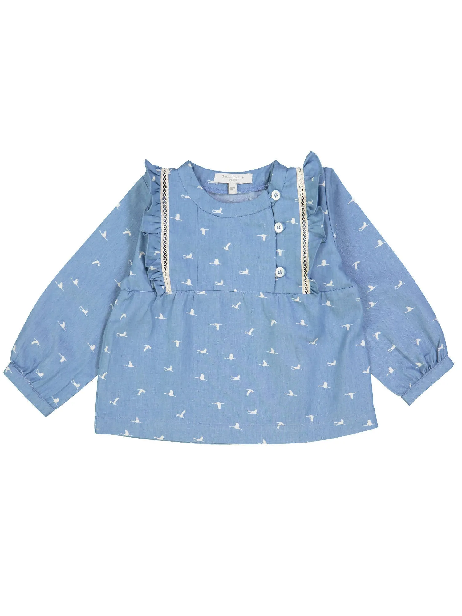 Petite Lucette Nicole Blouse, Birds Denim